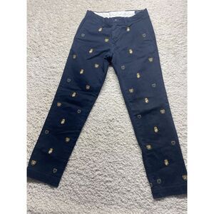 Polo Ralph Lauren Navy Blue Crest Embroidered Chino Pants Sz 30/32 Slim Fit